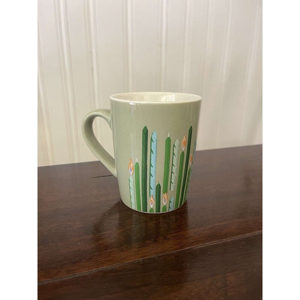 Starbucks 2021 Birthday Candles Light Sage Green 10 Fl Oz Coffee Tea Mug Cup
